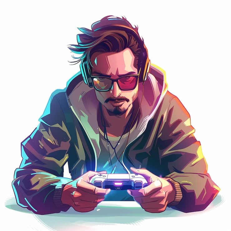 Gamers playing video games